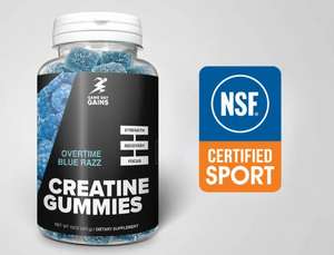 50 Bottles - Creatine Gummies Overtime Blue Razz Bulk Purchase